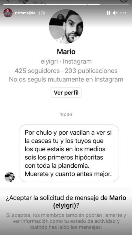 Perfil de Instagram de Risto Mejide