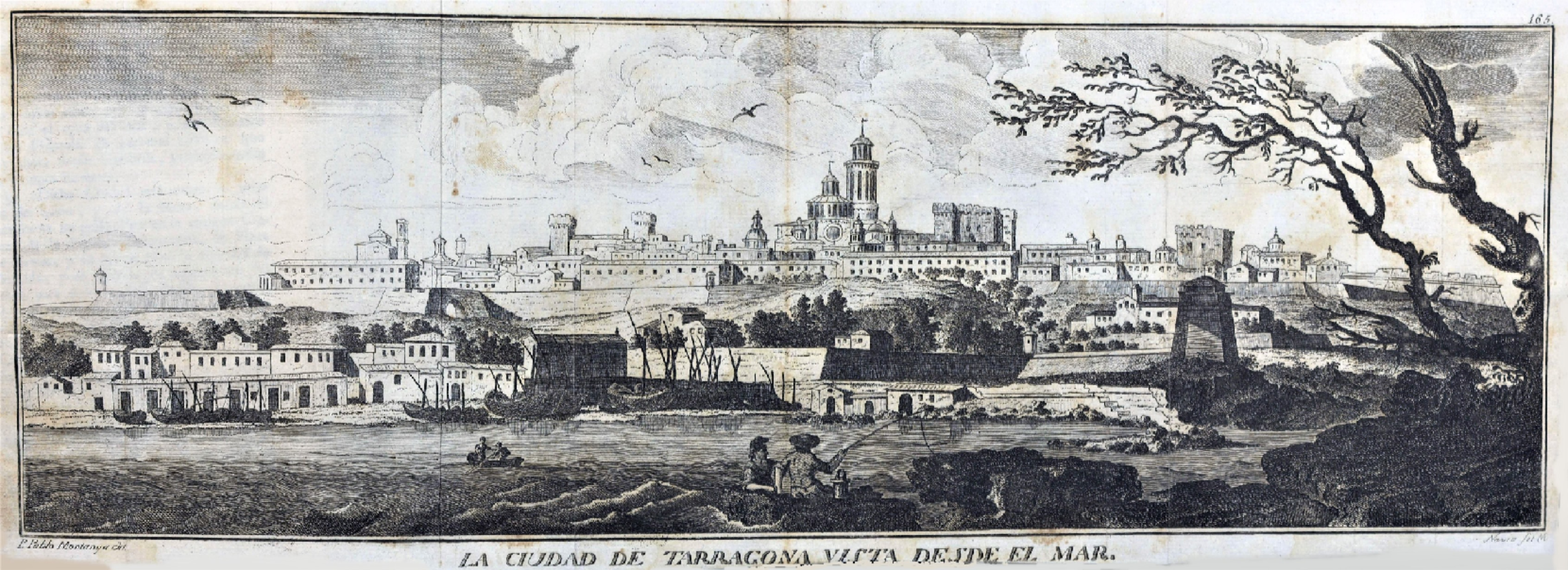 Grabado de Tarragona (siglo XVII). Fuente Biblioteca de la Universidad de Valencia