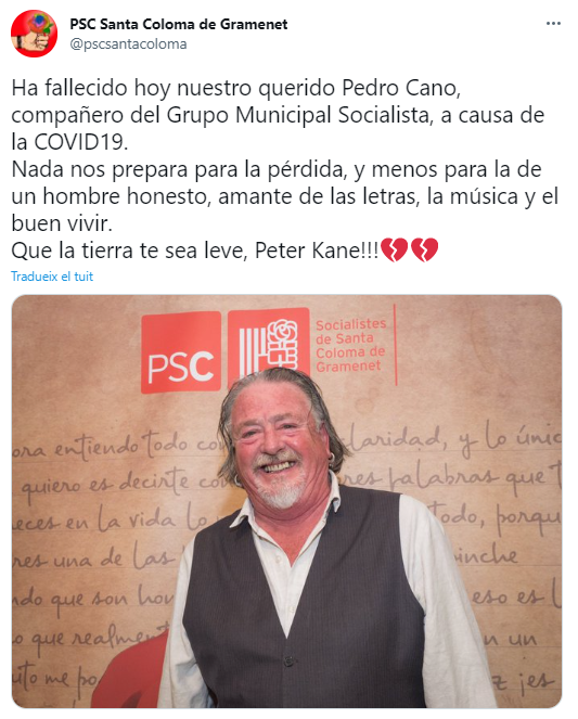 psc Santa Coloma de gramanet mort Pedro Cano