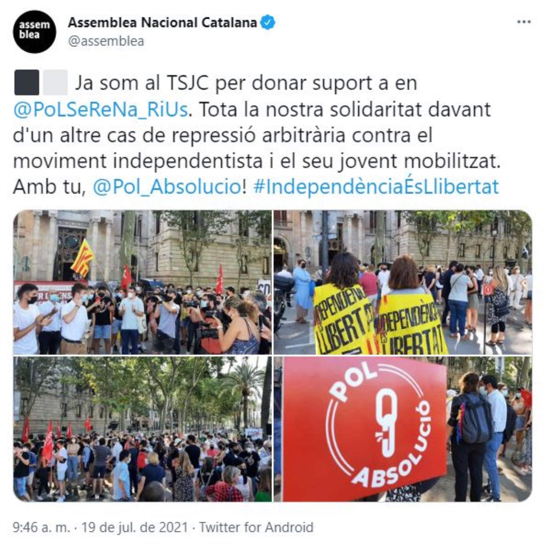 TUIT ANC assemblea concentración pol serena TSJC