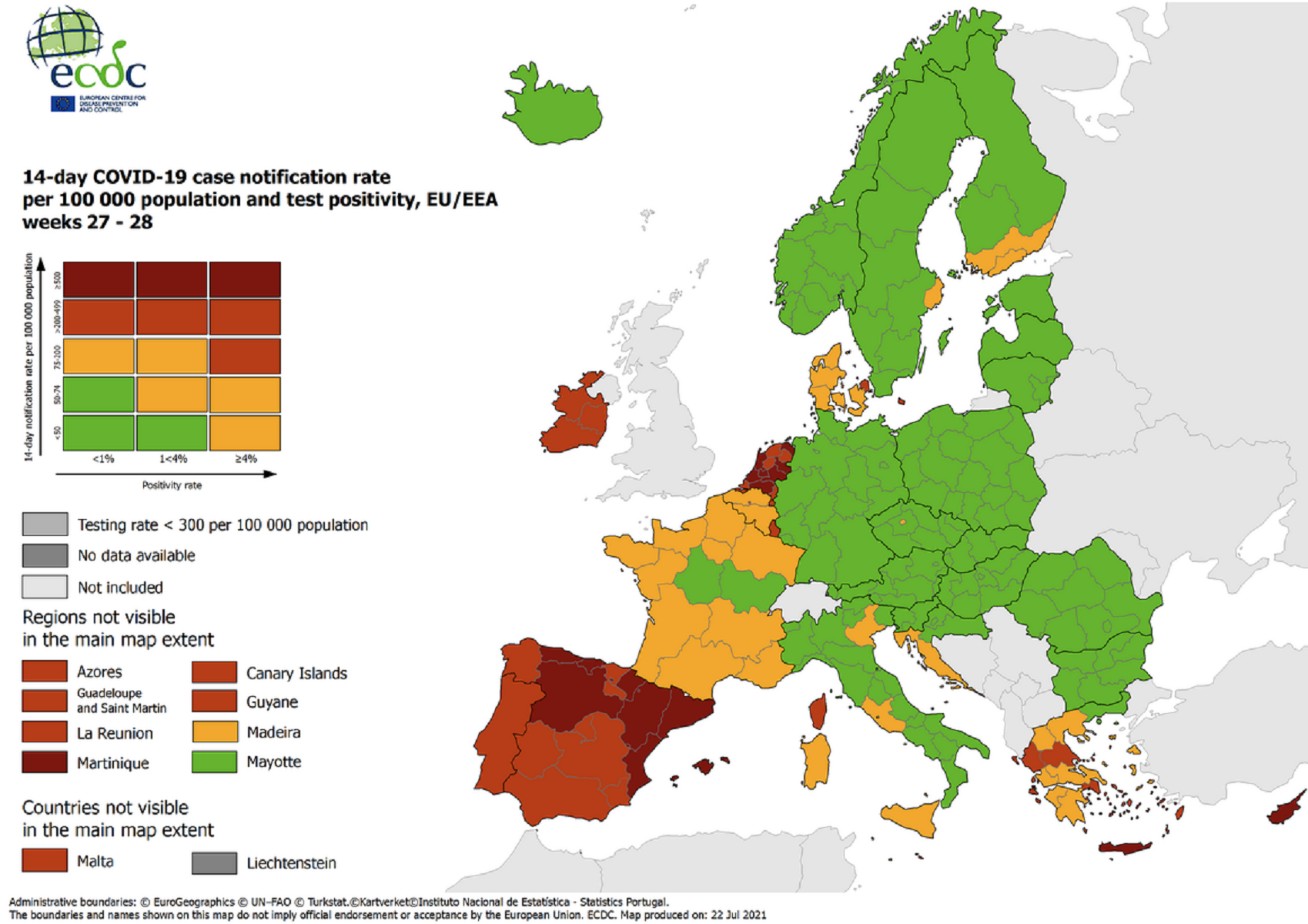 Balears i País Valencià entren a la zona de màxim risc per covid de la UE