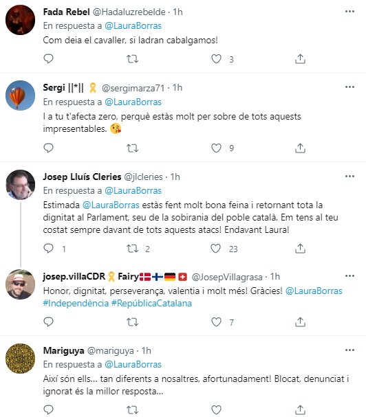 apoyo a Laura BOrràs 2 Twitter