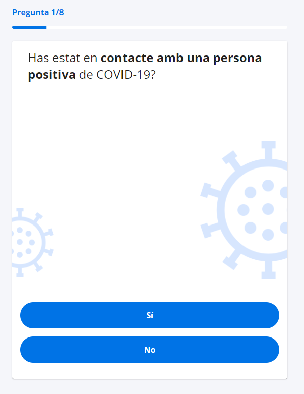 primera pregunta test covid