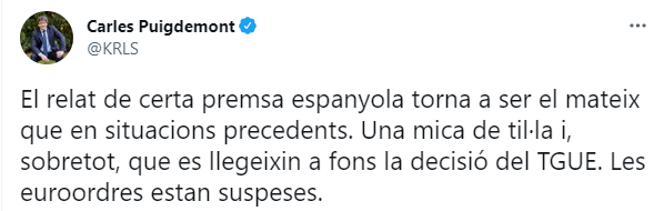 Puigdemont TUIT