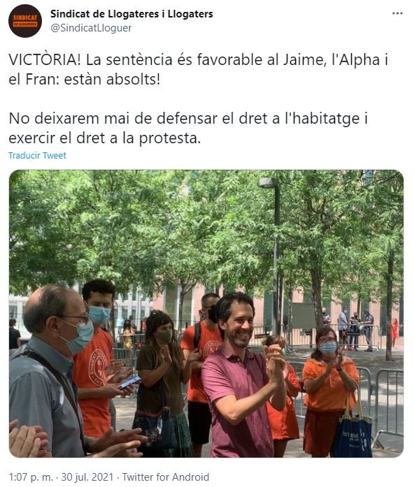 TUIT sindicat llogaters sentencia absolucion