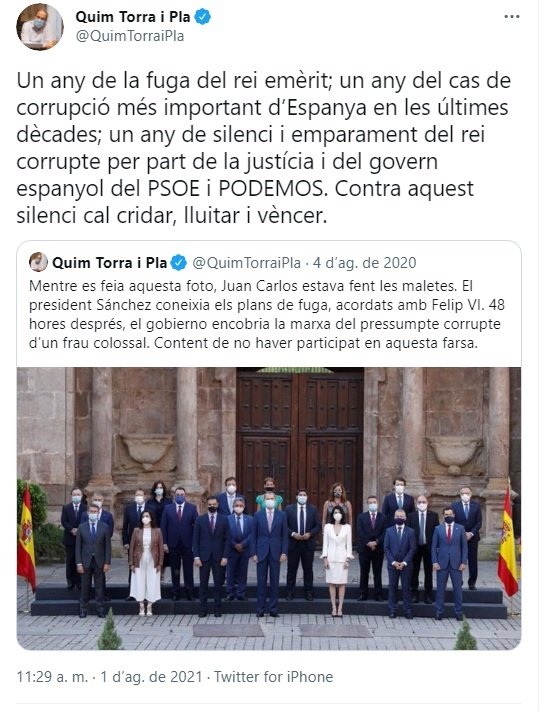 tuit quim torra huida juan carlos