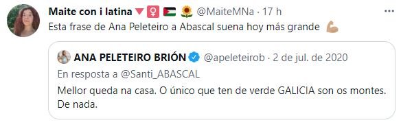 Ana Peleteiro Abascal respuesta 3 TUIT