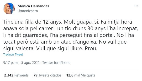 Perfil de Twitter de Mònica Hernàndez