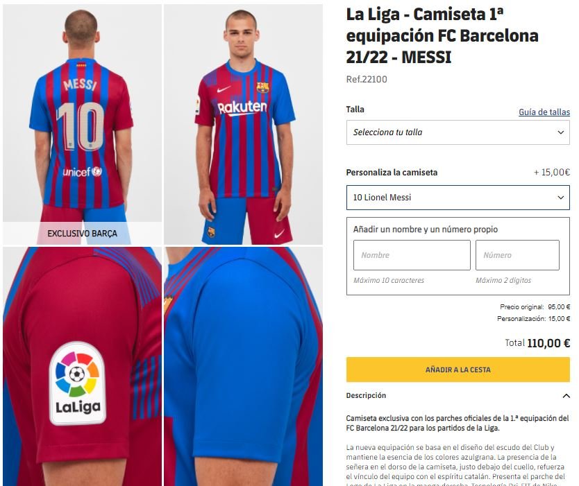 FC Barcelone Web Messi tienda