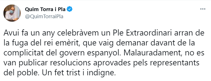 TUIT QUIM TORRA UN AÑO FUGA JOAN CARLES