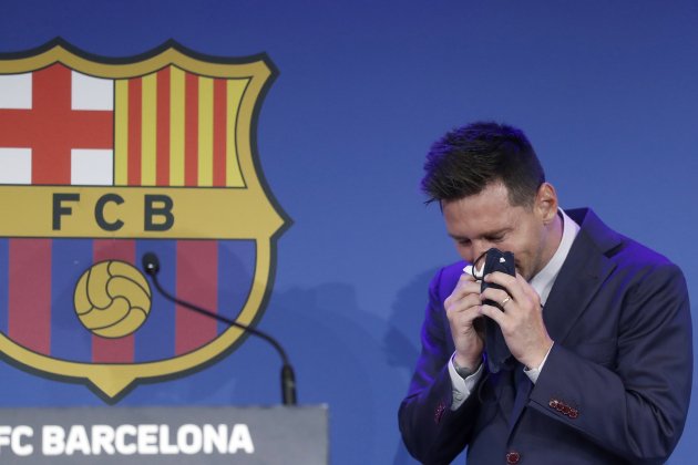 Messi llorando despedida EFE