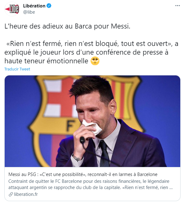 Liberation messi tuit