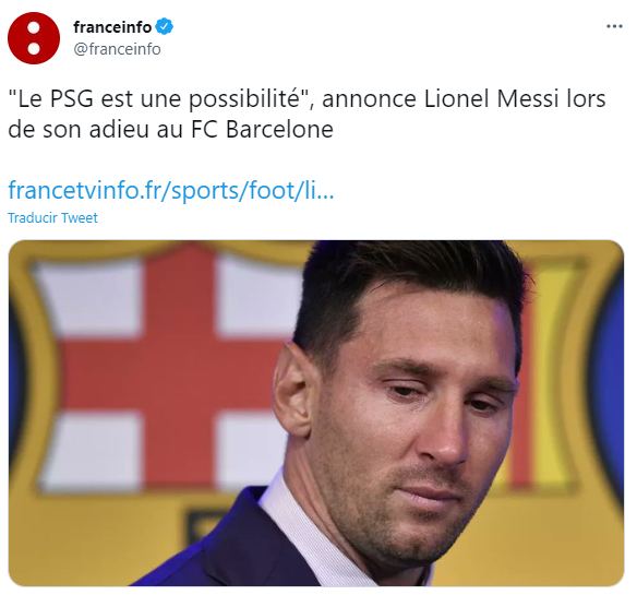 franceinfo tuit messi
