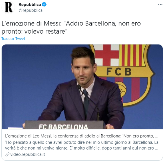 Repubblica messi tuit