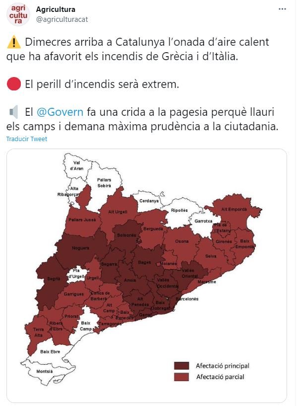 TUIT argicultura riesgo incendios ola calor TUIT argicultura riesgo incendios ola calor
