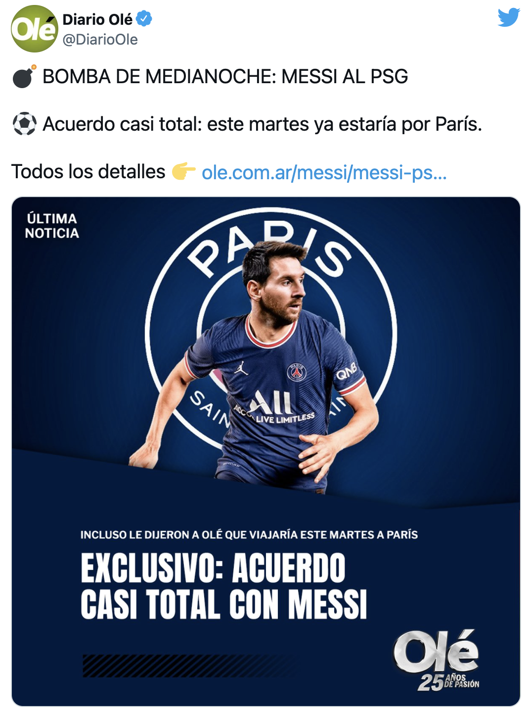 Ole Messi PSG TUIT