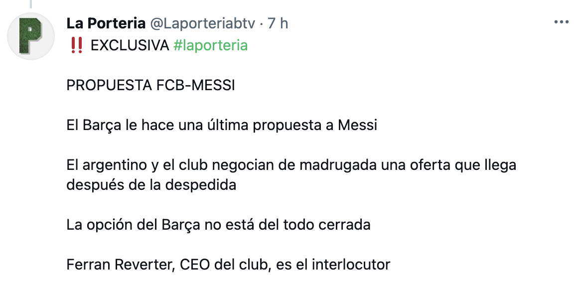 Leo Messi oferta Barca Beteve ES TUIT