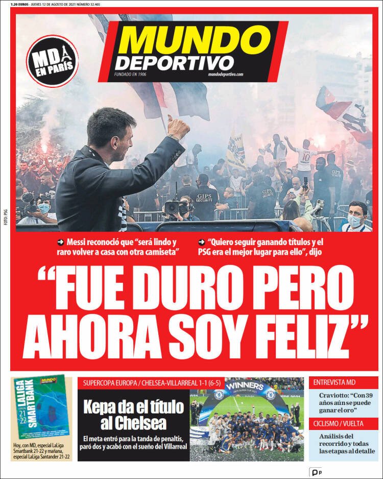 Mundo Deportivo Llevada|Traída 12 08 2021