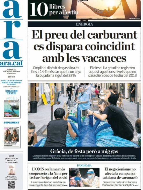 portada diari ara 14 08 portada diari ara 14 08