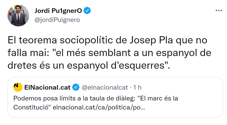 tuit Jordi Puigneró podemos mesa dialogo