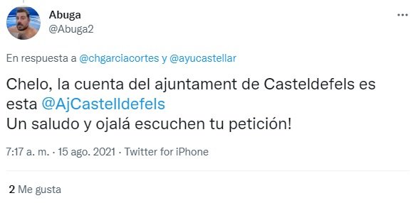 resposta chelo ajuntament castelldefels