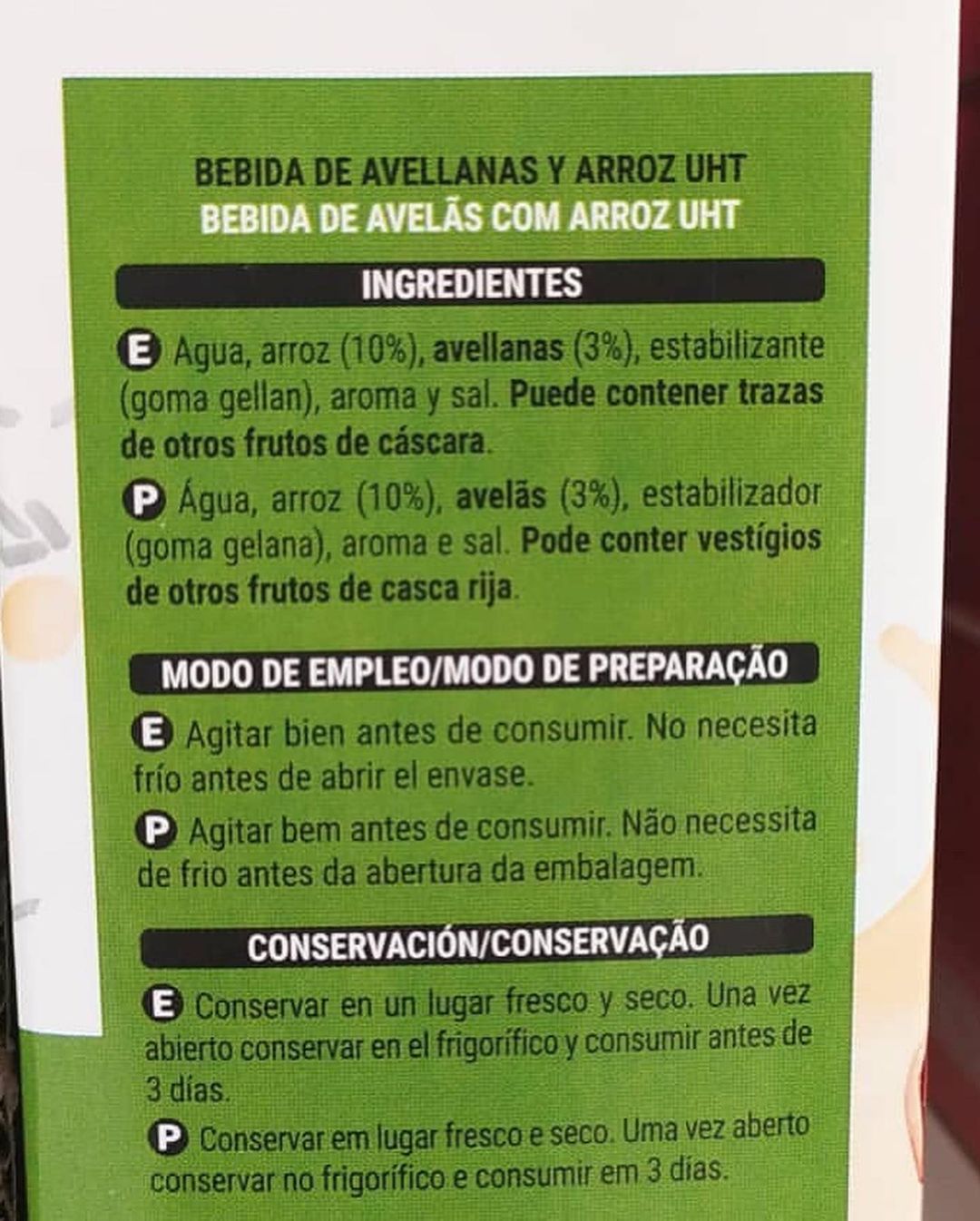 mercadona.novedades leche avellanas