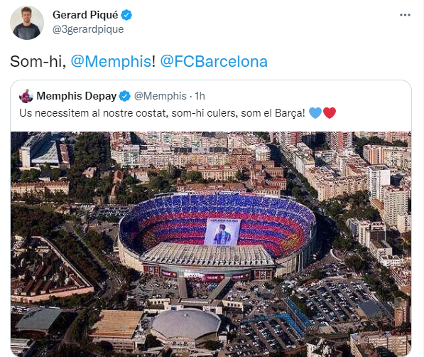 pique respuesta memphis twitter @3gerardpique