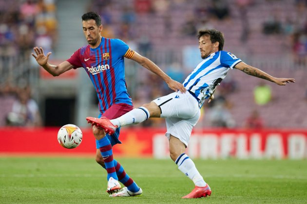 Sergio Busquets David Silva Barca Real Sociedad EFE