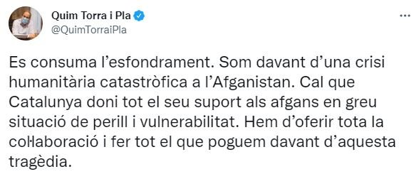 TUIT quim torra talibanes afganistan