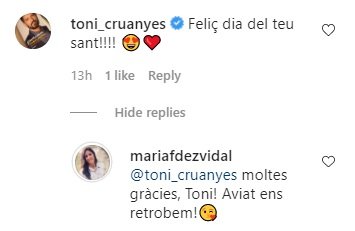 maria fernandez vidal insta resposta cruanyes