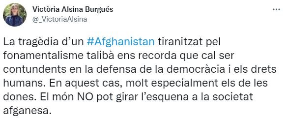 TUIT victoria alsina asuntos exteriores talibanas afganistan