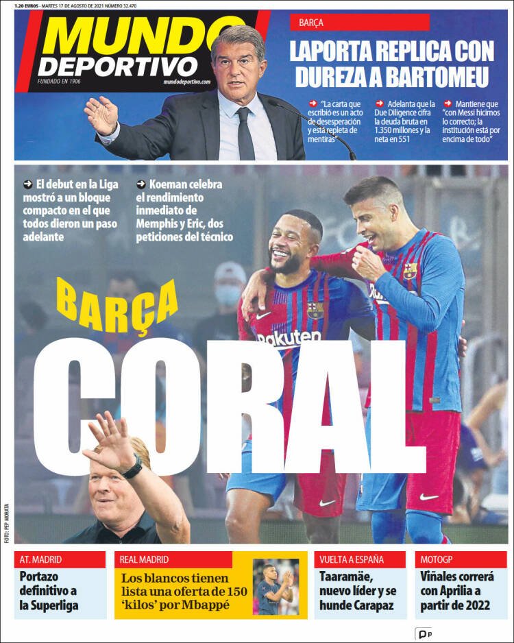 Mundo Deportivo Llevada|Traída 17 08 2021