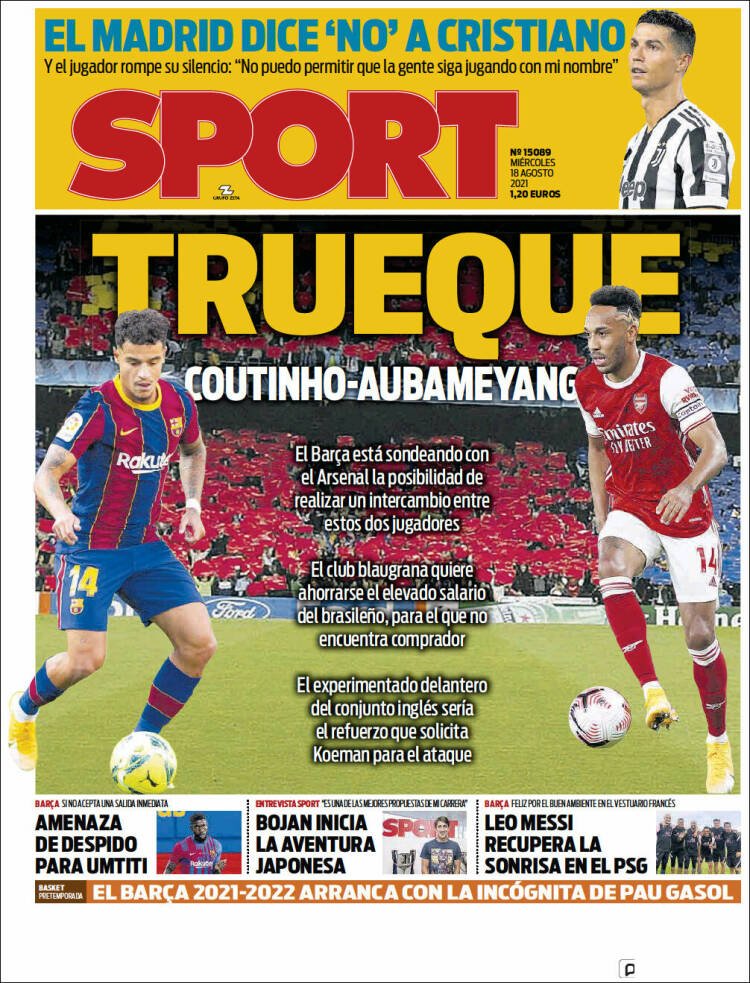 sport portada 18 agost 21