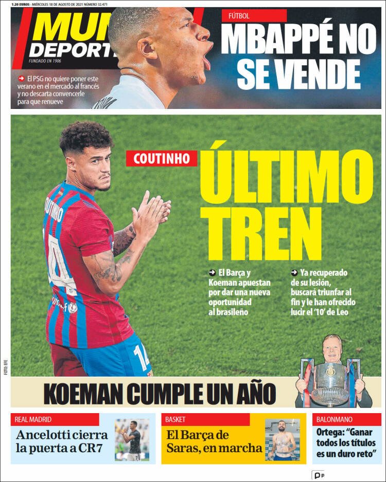 mundodeportivo portada 18 agost 21