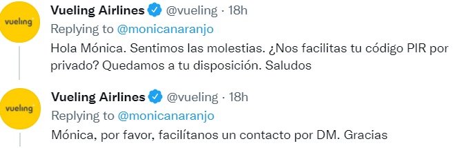 monica naranjo respuesta vueling