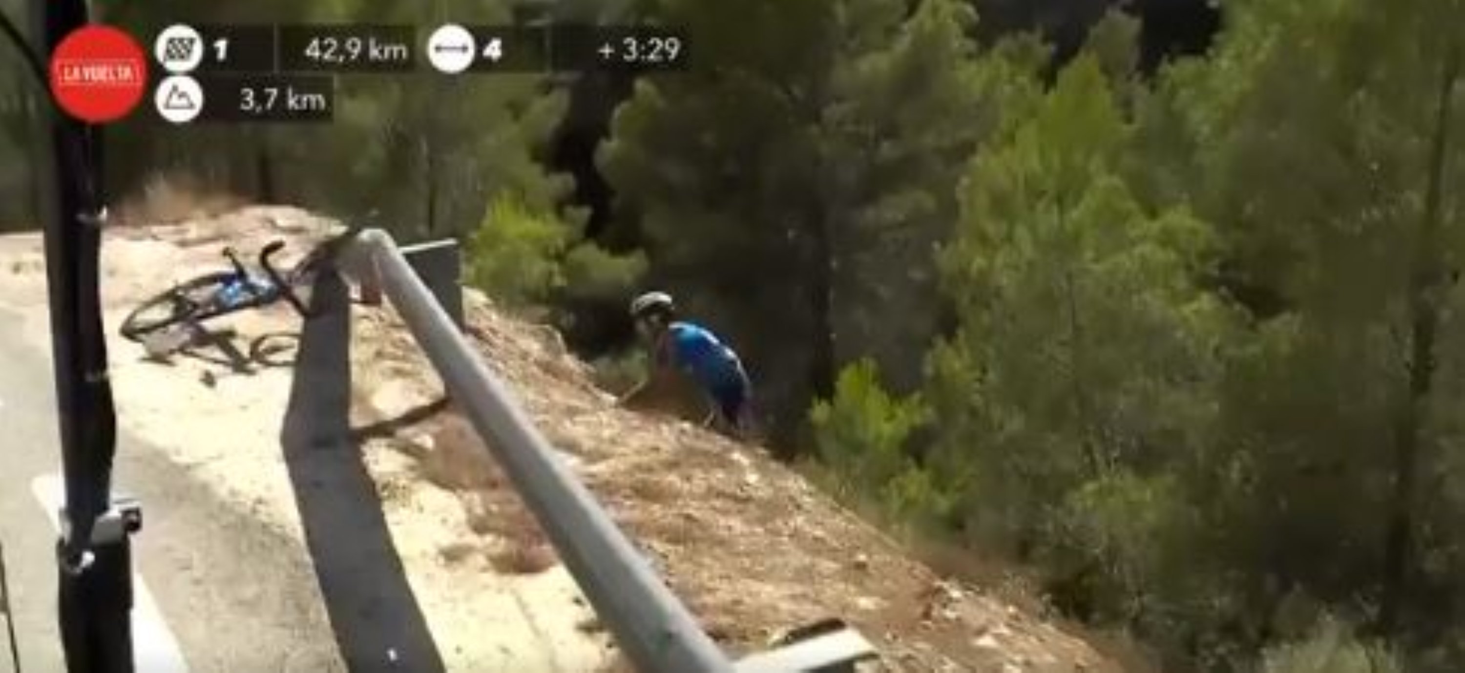 Duríssima caiguda de Valverde que l'obliga a abandonar la Vuelta