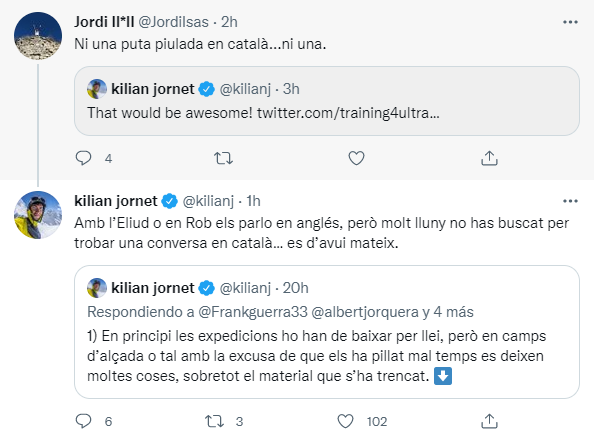 kilian jornet defiende catalan twitter