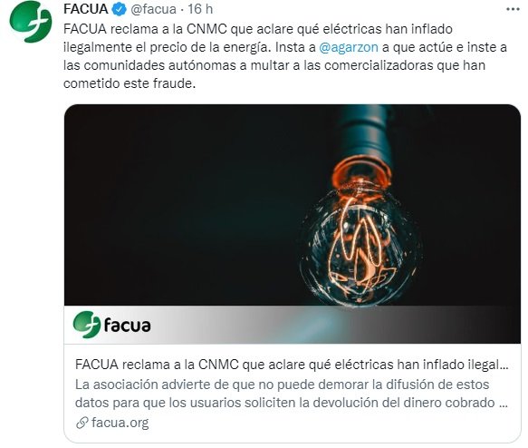 TUIT FACUA factura luz