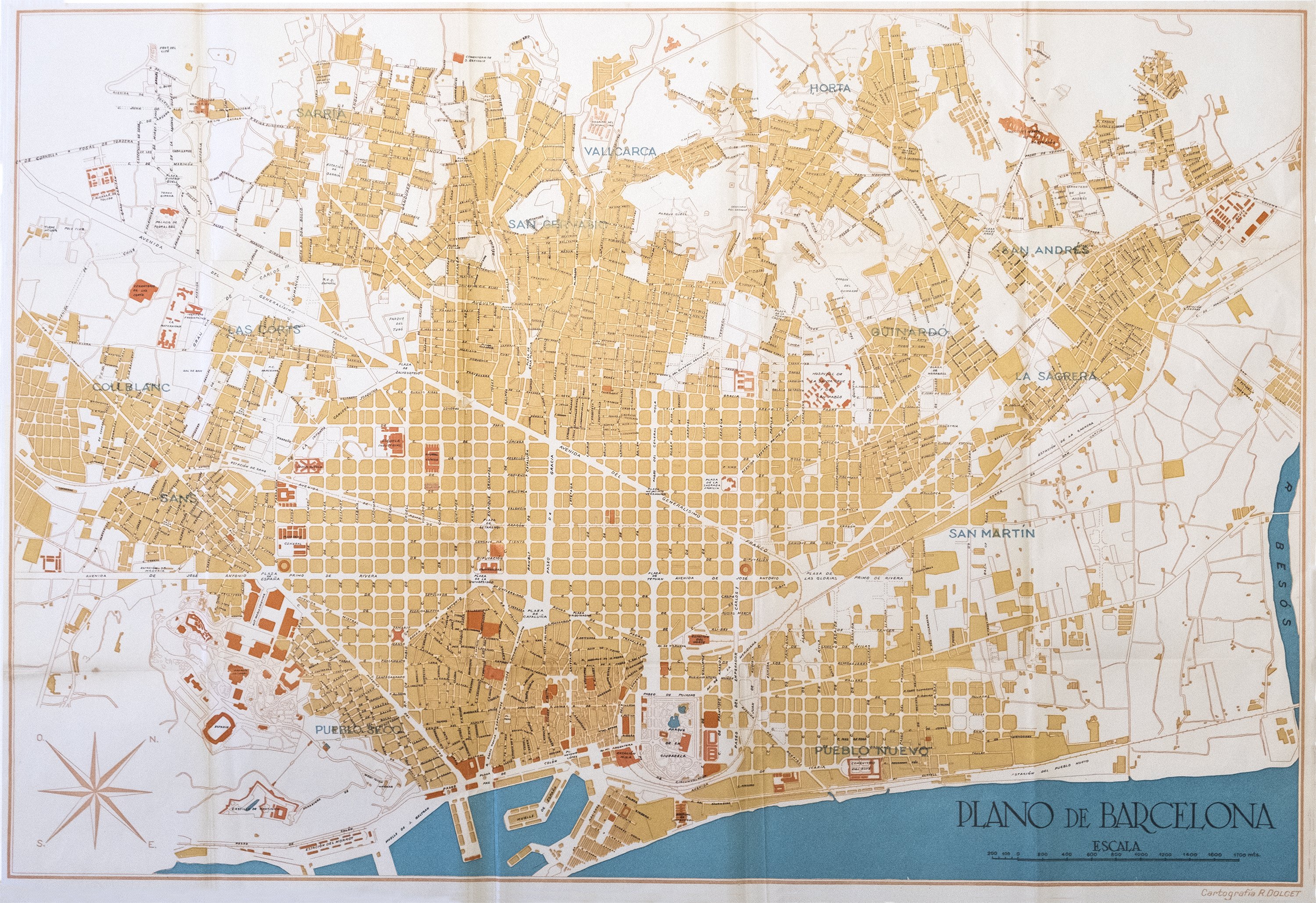 Mapa Barcelona 1960   J.Palmer