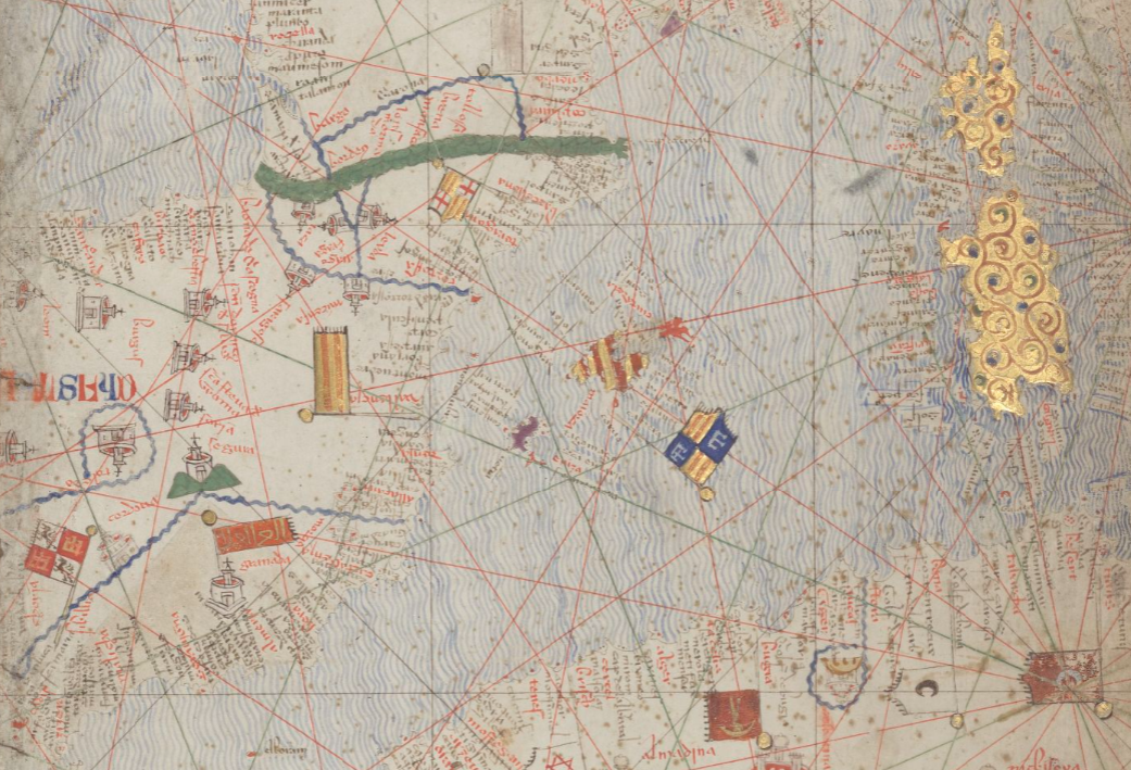 Làmina núm. 7 del Atlas Català de Abrham Cresques (1375). Fuente Bibliothèque Nationale de France