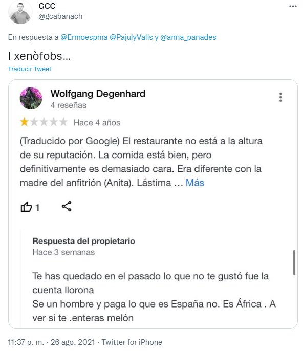 tuit Casa Anita racista Juego de Cartas TV3
