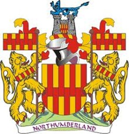 Señal heraldic de Northumbria. Fuente British County Flags
