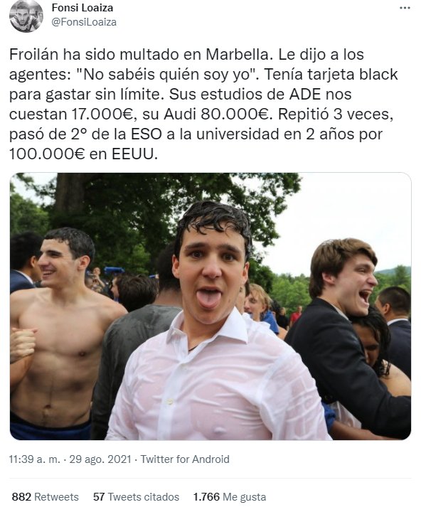 tuit Froilán multa policía @fonsiloaiza