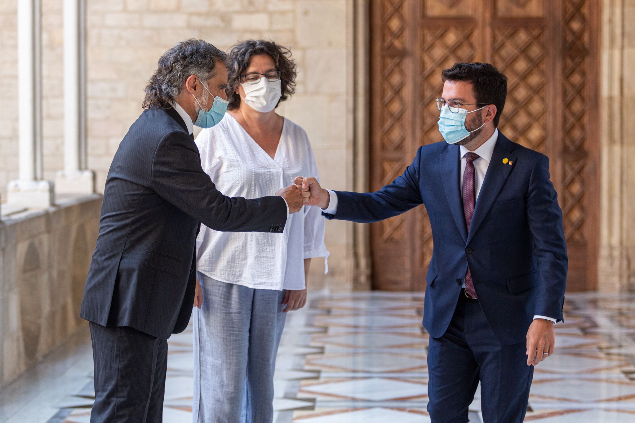 Pere Aragonès i Jordi Cuixart. Montse Giralt
