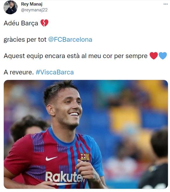 Despedida Rey Manaj Barca TUIT