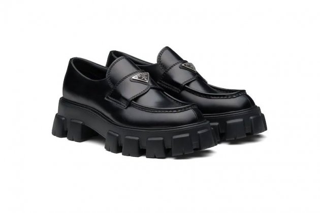 Mocasines en piel cepillada Monolith de Prada