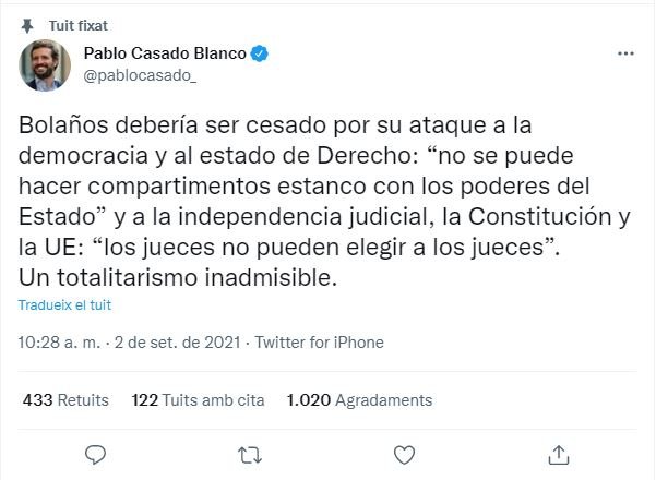 TUIT pablo casado cese felix bolaños