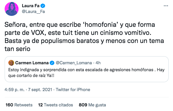 laura fa resposta carmen lomana lgtb