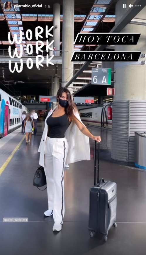 Pilar Rubio en Barcelona estación tren @pilarrubio oficial