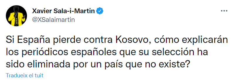xavier sala y martin polemica selección española kosovo